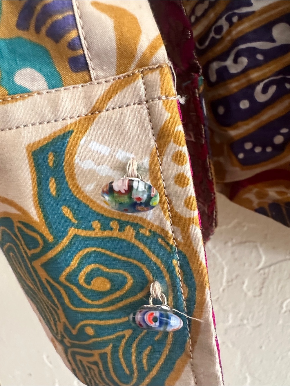 Robert Graham Multicolor Embroidered Button Shirt - Teal, Gold, Navy & Pink - Picture 5 of 12